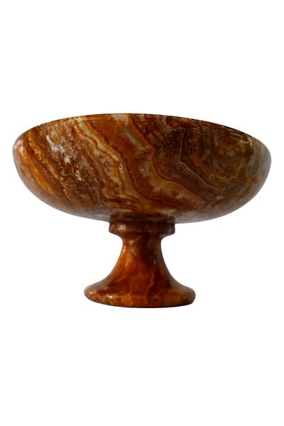 taru pasaj Handmade Natural Stone Standing Dish - 15 cm Decorative and Fashionable Design