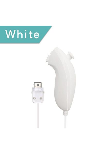 TECTINTER White Wired Nunchuck For Nintendo Wii Game Controller Hand Curved Game Handle Controller Nunchuk For