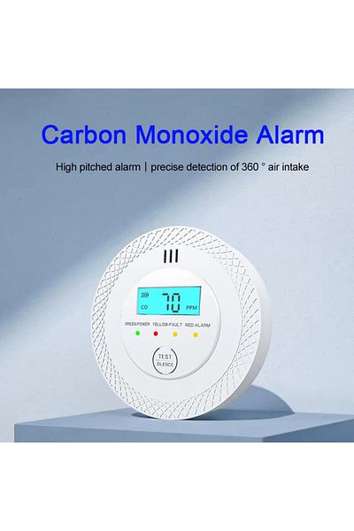 Shunmaii Carbon Monoxide Alarm Detector Battery Powered Smoke and Carbon Monoxide Detector Alarm LCD Displ...