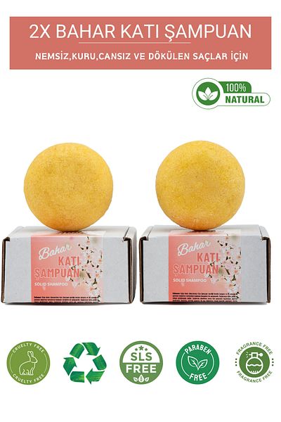 NaturaMisse Solid Shampoo Spring (2 Pieces) Keratin Nourishing Repair Anti-Shedding Dry Regular Hair Shampoo