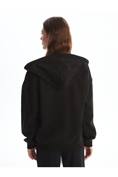 LC Waikiki LCW Vision Kapüşonlu Oversize Kadın Fermuarlı Sweatshirt