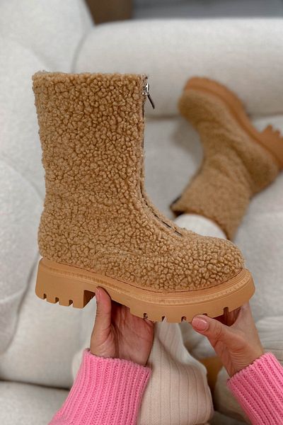 Shoebutik Λούτρινες μπότες Bosy Biscuit Color