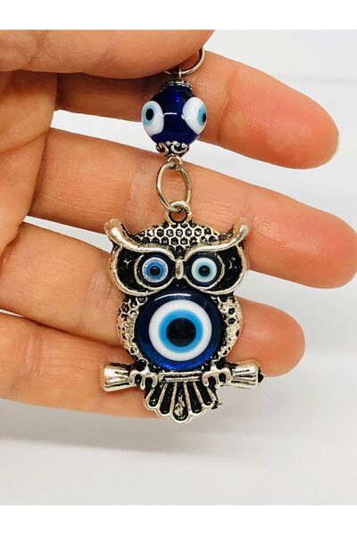 Azrua 2 bucăți de ornamente pentru oglindă auto cu bufniță, amulete pentru mașină, protecție împotriva ochilor răului