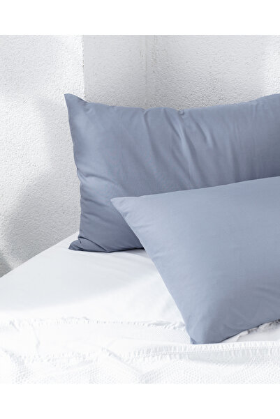 Madame Coco Manon 100% Cotton Ranforce Plain 2-Piece Pillowcase Set - Dark Blue