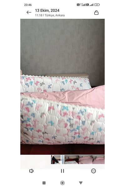 Ayşemce Butterfly Pattern Surprise Pillow, Pique Set Quilted Sheet Pillowcase [Pillow Not Included]
