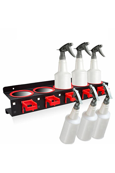 Choice حامل تخزين زجاجات الرش باللون الرمادي الفاتح، مزود بخطافات، ومنظم لعلب...