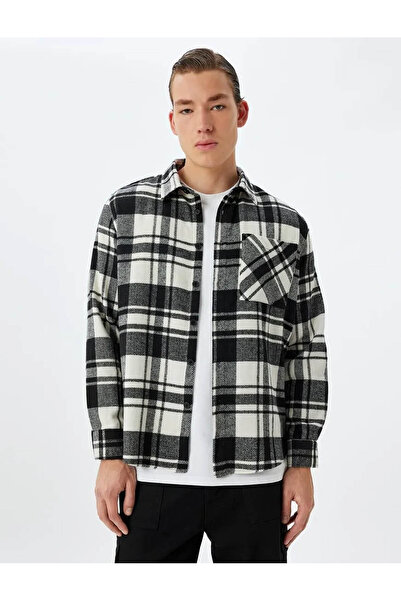 Koton Cămașă neagră pentru bărbați - Model 5wam60021hw