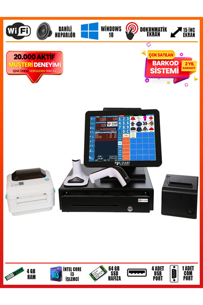 POS START Butik, Giyim, Ayakkabıcılara Özel Barkod Sistemleri | Profesyonel Set