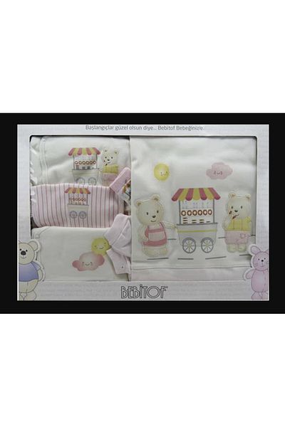 Bebitof Pink Bagel Bear 10-Piece Bodysuit Set