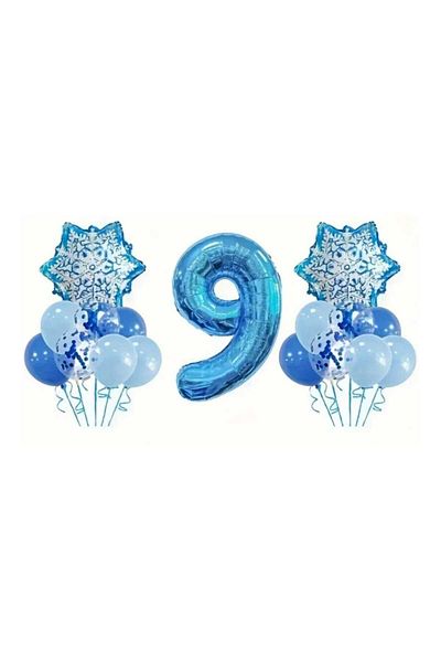 CANSIN 9 Year Old Snowflake Balloon Set