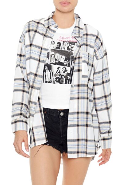 Forever 21 Ekose Desenli Asimetrik Gömlek