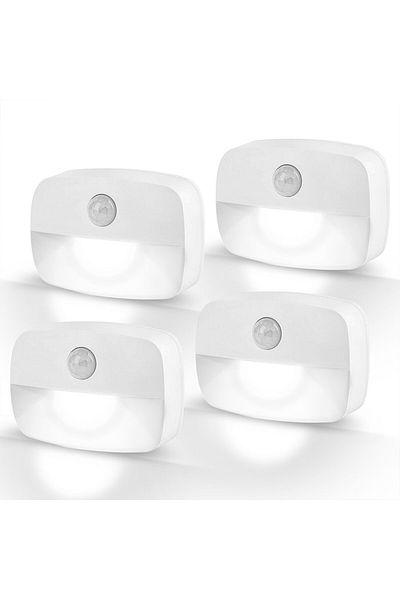 Choice Cold White 4pcs Motion Sensor LED Night Light Wireless AAA Battery Powered Night Lamp Bedroom Stair