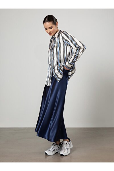 Refka Námořnická modrá Saténová rybí sukně - Refka