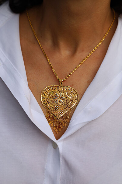 Yenigün Kuyumculuk 14 Ayar Altın İşlemeli Hint İşi Kolye Ucu