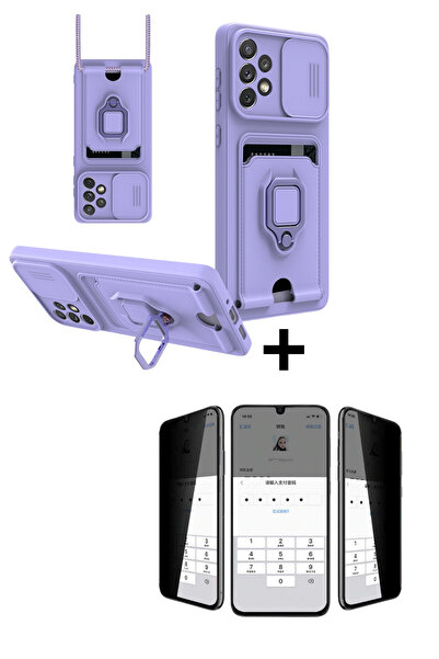 Hatreds Galaxy A53 Kılıf Askılı Lens Korumalı İpli Çok Fonksiyonlu Kapak+Haya...