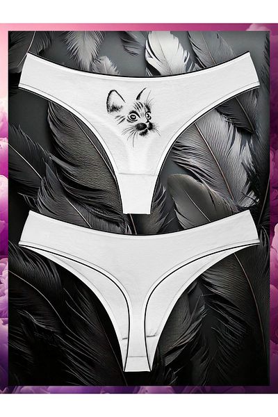 Soft Light Chiloți de damă cu model tanga albă - pachet de 3