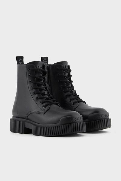 Armani Exchange Leather Logo Boots - Bot Xdn031 Xv875 00002