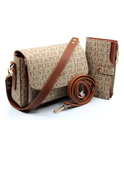 Just Polo Women's Medium Size 3 Compartments Two Straps Shoulder Bag and Wall...