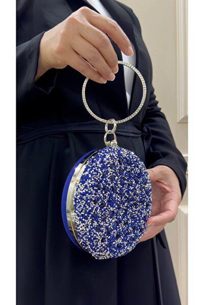 GP GUES POLO Crystal Stone Detailed Evening Bag - Hand, Wrist and Shoulder Ev...