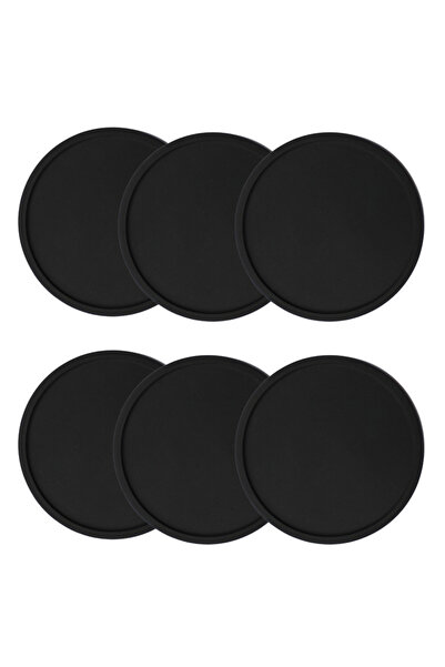 Choice 6 packs black 6Pack Silicone Coasters for Drinks Anti-Slip Durable Reu...