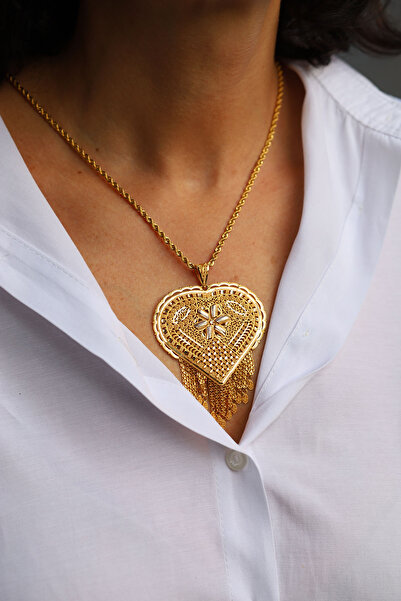 Yenigün Kuyumculuk 14 Ayar Altın İşlemeli Hint İşi Kolye Ucu