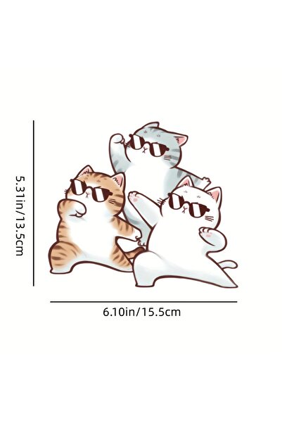 Choice ملصقات سيارات بنمط قطة، مقاس 15.5 × 13.5 سم، للنافذة وخزان الوقود والم...