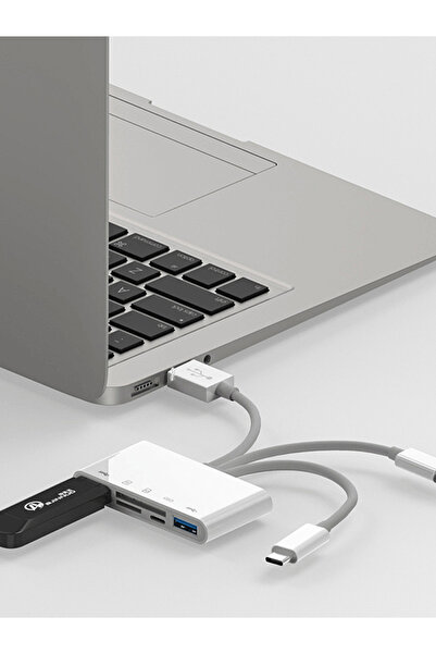 Choice قارئ بطاقات أبيض ثلاثي الأسلاك 5 في 1، محول OTG متعدد الوظائف، نقل عال...