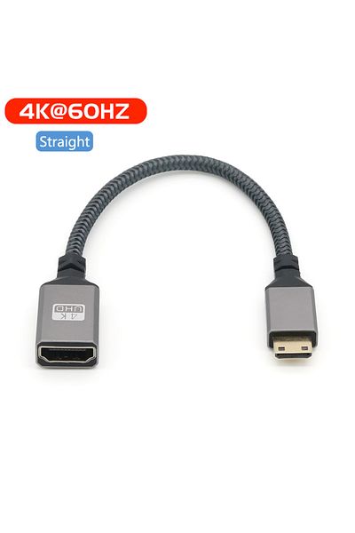 BSN 0.2m Straight 4K Mini hdmi to HDMI-compatible Female Elbow short cable.HD mini to standard Video Con