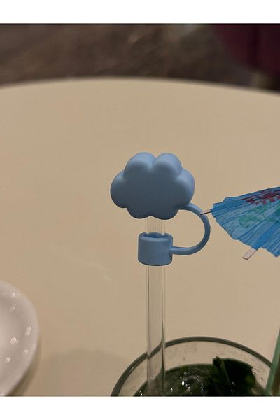 ÇAKRA Smiling Cloud Model Silicone Dust-Proof Leak-Proof Straw Cover 1 Piece Compatible with Stanley Thermos