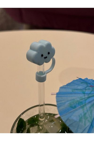 ÇAKRA Smiling Cloud Model Silicone Dust-Proof Leak-Proof Straw Cover 1 Piece Compatible with Stanley Thermos