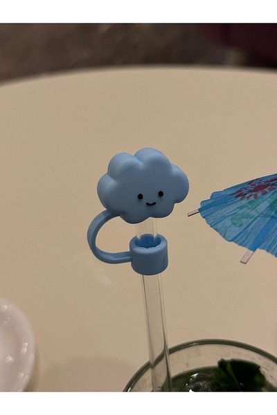 ÇAKRA Smiling Cloud Model Silicone Dust-Proof Leak-Proof Straw Cover 1 Piece Compatible with Stanley Thermos