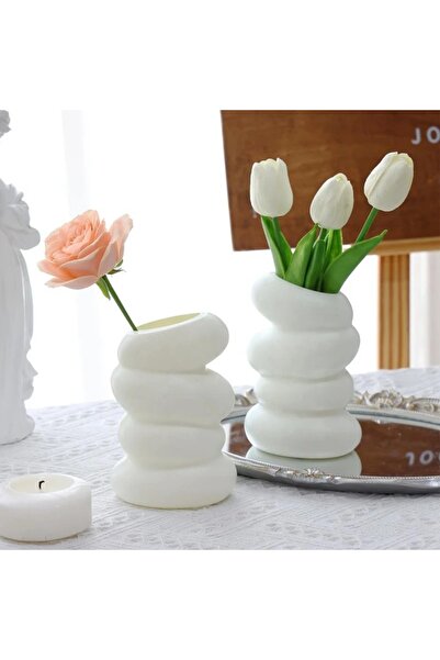Choice 1PC Plastic Spiral White Vase Nordic Creative Flower Arrangement Container For Kitchen Living Bed...