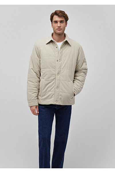 Mavi Jachetă din catifea matlasată bej - Croială lejeră 0110458 -70322