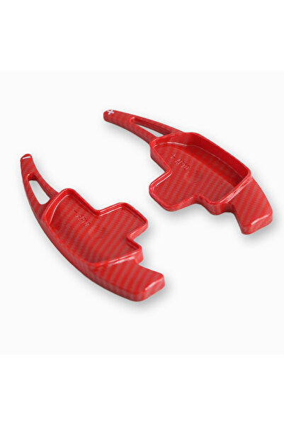 Choice مقابض تبديل السرعات على عجلة قيادة السيارة من ألياف الكربون الحمراء لسيارات مرسيدس بنز الفئة A وB وC وE وCLA