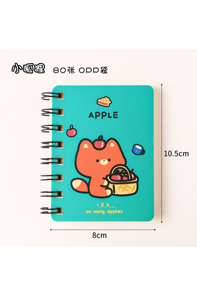 Choice 10.5cmx8cm Apple Fox A7 Small Coil Book Travelers Notebook Kawaii Cartoon Students with Mini Blank