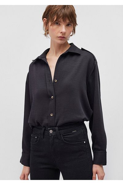 Mavi Lux Touch Tencel TM - Cămașă neagră Lyocell Loose Fit 1210944 -900