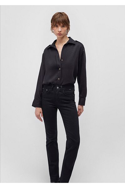 Mavi Lux Touch Tencel TM - Cămașă neagră Lyocell Loose Fit 1210944 -900