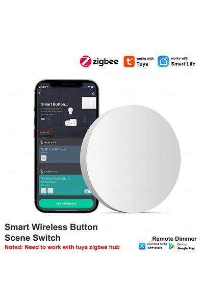 Choice Tuya ZigBee Wireless Scene Switch Push Button Automation Scenario Controller Battery Powered Inte...