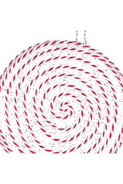 Herdekora Новорічна прикраса для ялинки Стрічка з цукровою спіраллю Деталізована Червоно-біла 24x49 см.