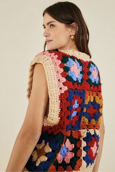 El örgüsü Multicolored Hand Knitted Women's Sweater