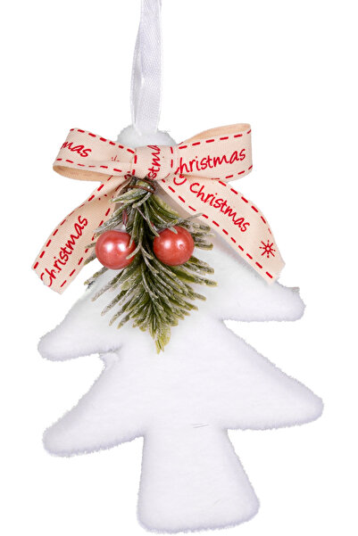 Herdekora Новорічна прикраса Ялинка Фігурка Біла 3-х комплект Біла 9x14 см.