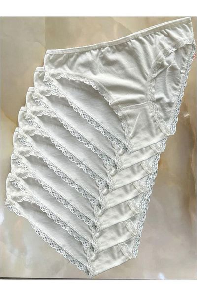 AVES Cream Lace Bikini Slip 7-Piece Panties