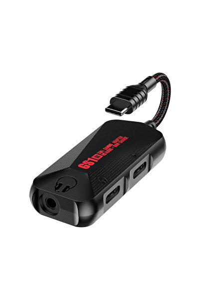 Choice1 بطاقة صوتية سوداء GS1 3 في 1 للهواتف الذكية، جودة صوت عالية الدقة، منفذ USB-C إلى منفذ سماعة رأس 3.5 ملم، شحن سريع PD/QC بقوة 60 واط