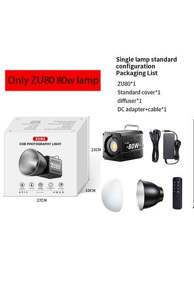 Nagnahz Zu80 80w Zu80/zu60 Photo Studio Light Cob Bi-color 2500-8500k Cri≥95 Tlci≥97 With Diffuser Led Video