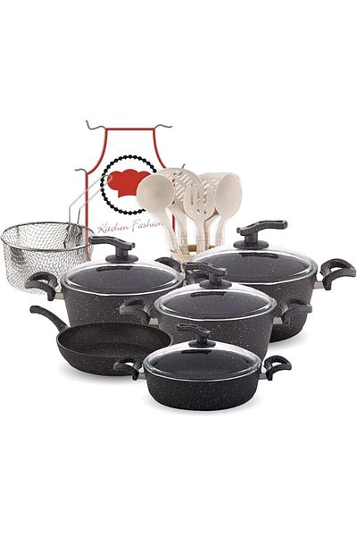 MISTERCOOK Mister Cook 18-piece Granite Cookware Set – Premium Quality With Airtight Steel Lids