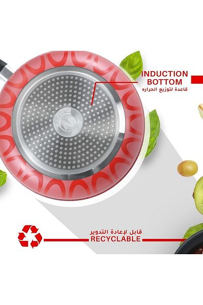 MISTERCOOK Mister Cook Aluminum Deep Frying Pan Non-stick With Bakelite Handles And Stainless Steel Cover 28cm