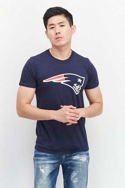 NFL Men Crew Neck Short Sleeve Graphic T-Shirt, Navy Blue