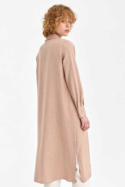 Esswaap Eco Kumaş Rahat Kullanımlı Uzun Kurtarıcı Tunik Camel