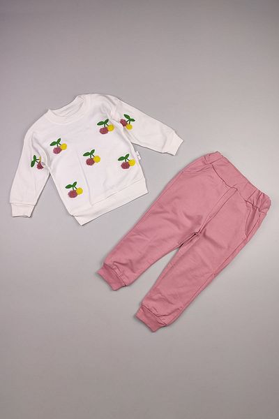 Peki Add 5 Pieces Pay 4 Pieces - Cotton Cherry Girl's Setting Pants Set with Pockets 14951