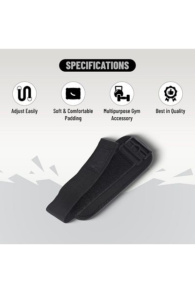 Endless Premium Adjustable Single Ankle Strap with Double Stitching | Black | Metal and Neoprene